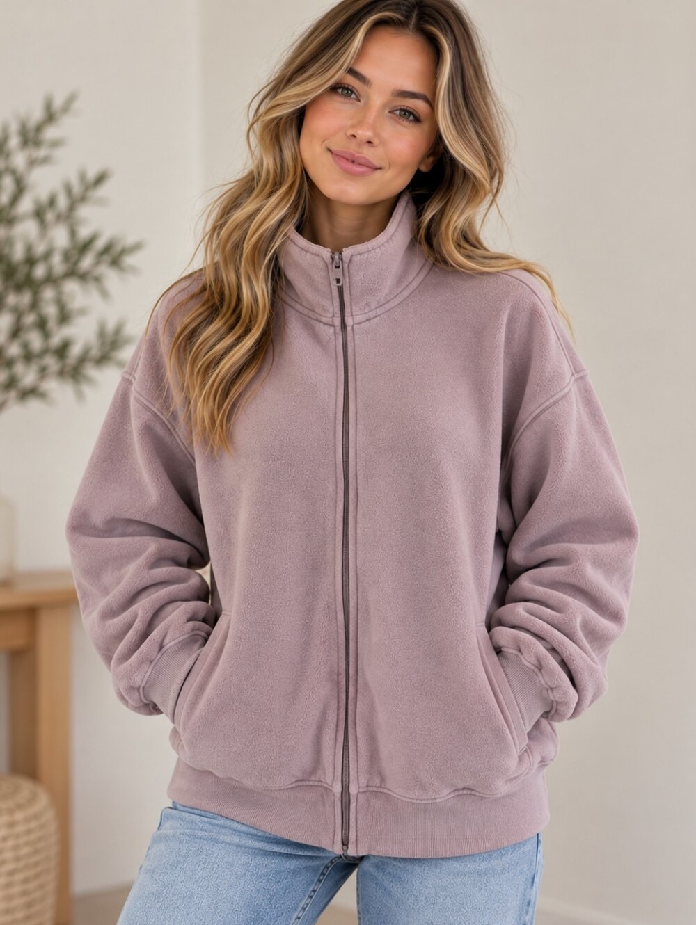 TNA Aritzia Cozy Fleece Zip-Up Hoodie